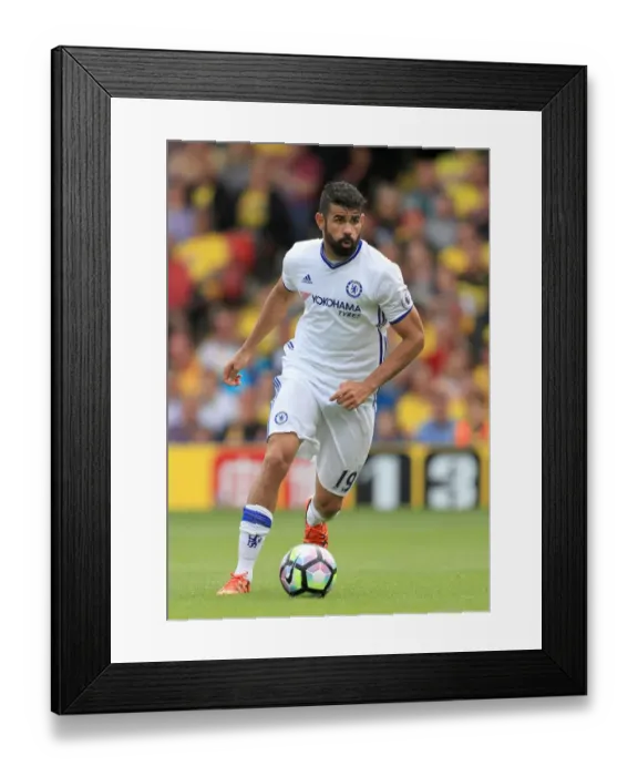 Framed Print : Diego Costa Fueling Chelsea's Premier League Assault at Vicarage Road Against Watford Framed Print : Diego Costa Fueling Chelsea's Premier League Assault at Vicarage Road Against Watford