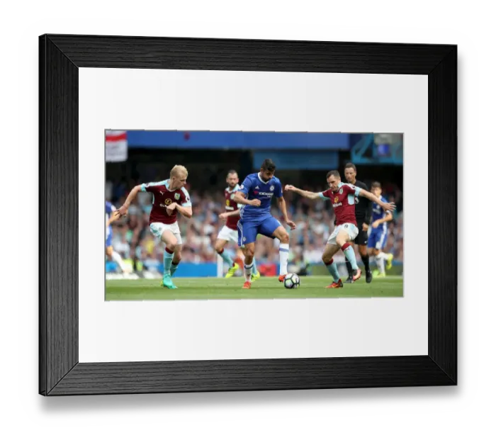 Framed Print : Battle for the Ball: Diego Costa vs. Dean Marney - Chelsea vs. Burnley, Premier League Framed Print : Battle for the Ball: Diego Costa vs. Dean Marney - Chelsea vs. Burnley, Premier League