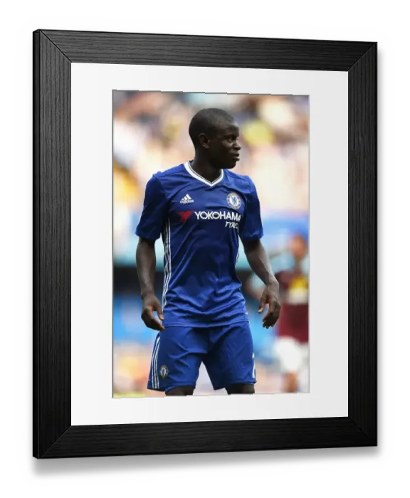 Framed Print : N'Golo Kante in Action: Chelsea vs Burnley - Premier League at Stamford Bridge