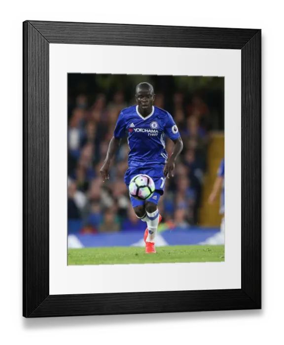 Framed Print : Golo Kante vs. Liverpool: Intense Face-Off at Stamford Bridge during Chelsea's Premier League Clash