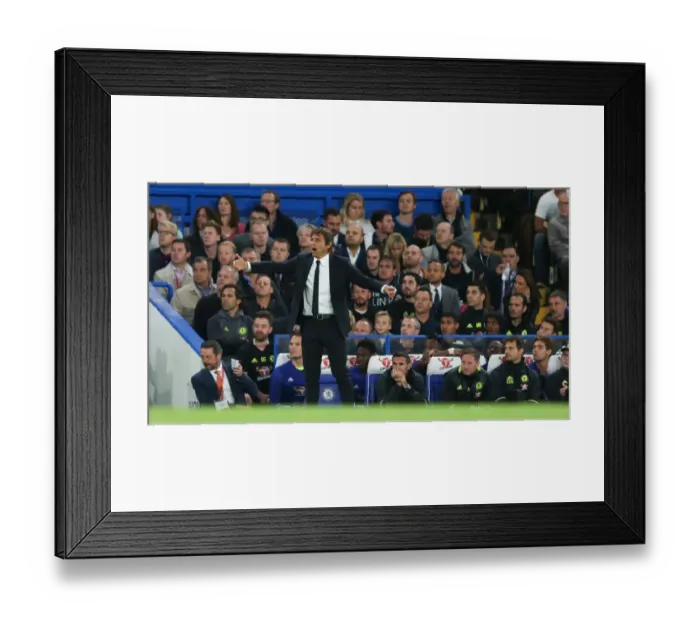 Framed Print : Conte Faces Liverpool: Chelsea Manager Antonio Conte Leads Team at Stamford Bridge in Premier League Clash against Liverpool (PA Images)