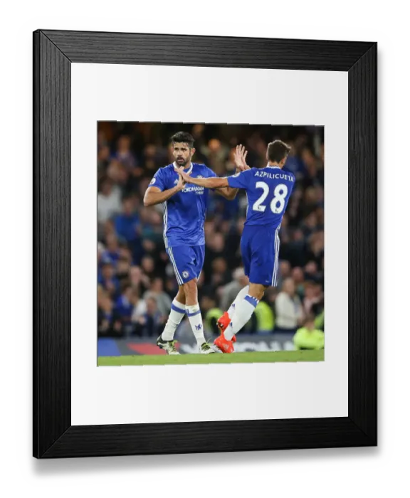 Framed Print : Diego Costa Scores First Goal for Chelsea Against Liverpool in Premier League at Stamford Bridge (PA Images)