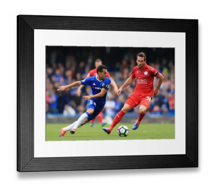 Framed Print : Battle at Stamford Bridge: Pedro vs. Fuchs - A Premier League Clash Framed Print : Battle at Stamford Bridge: Pedro vs. Fuchs - A Premier League Clash