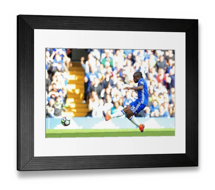 Framed Print : Victor Moses Scores Chelsea's Third: 3-0 Win Over Leicester City (Premier League, Stamford Bridge)