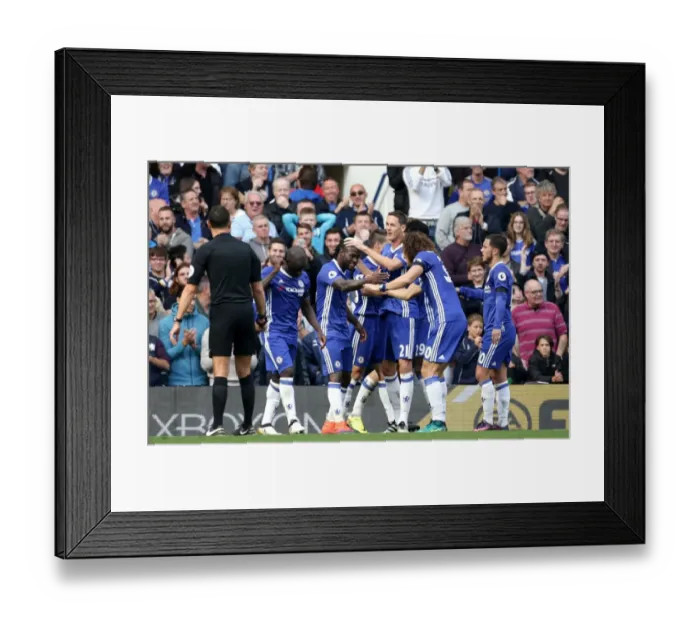 Framed Print : Victor Moses Triple Strike: Chelsea's Dramatic 3-2 Comeback Against Leicester City