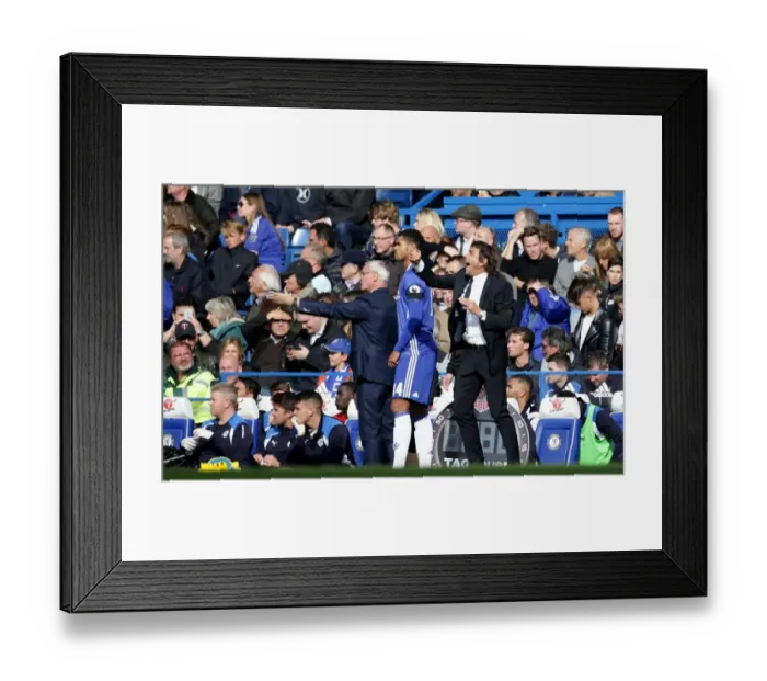 Framed Print : Ranieri vs. Conte: Intense Clash on the Touchline - Chelsea vs. Leicester City, Premier League, Stamford Bridge Framed Print : Ranieri vs. Conte: Intense Clash on the Touchline - Chelsea vs. Leicester City, Premier League, Stamford Bridge