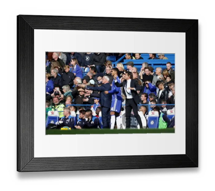 Framed Print : Clash of the Managers: Ranieri vs. Conte, Chelsea vs. Leicester City, Premier League, Stamford Bridge