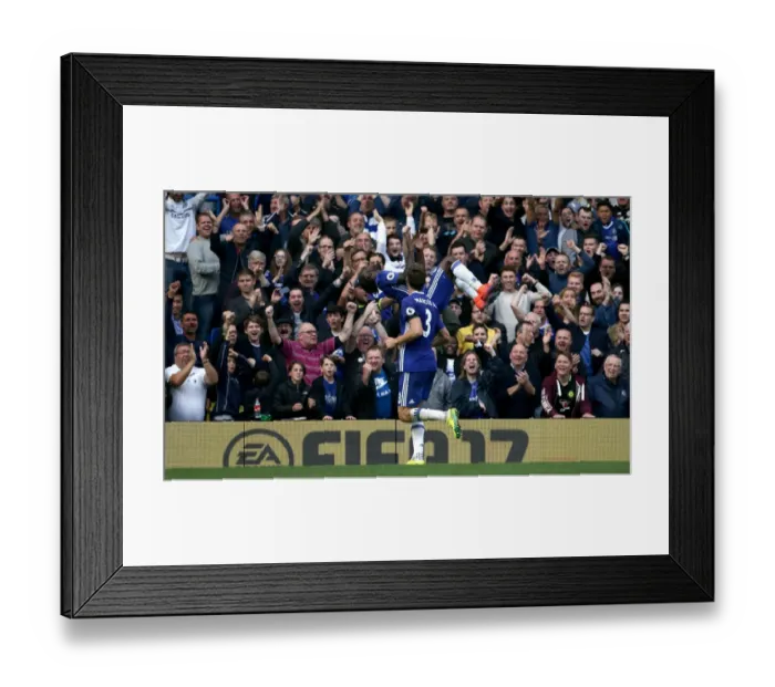 Framed Print : Triple Thrill: Victor Moses Hat-Trick Leads Chelsea to Exhilarating Victory over Leicester City (Premier League)