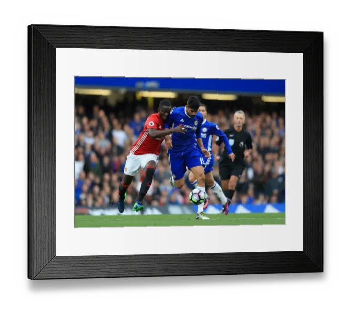 Framed Print : Battle for the Ball: Diego Costa vs Eric Bailly - Chelsea vs Manchester United, Premier League Framed Print : Battle for the Ball: Diego Costa vs Eric Bailly - Chelsea vs Manchester United, Premier League