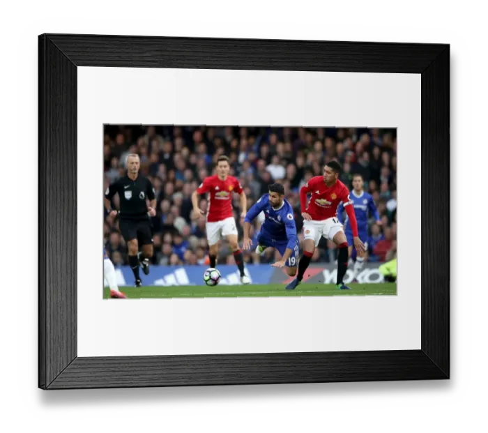 Framed Print : Battle for the Ball: Diego Costa vs. Chris Smalling - Chelsea vs. Manchester United, Premier League Framed Print : Battle for the Ball: Diego Costa vs. Chris Smalling - Chelsea vs. Manchester United, Premier League