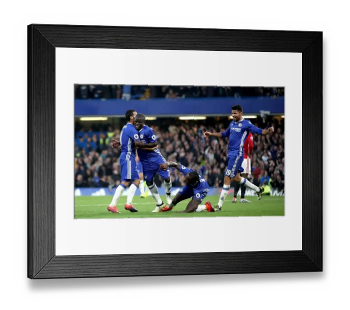 Framed Print : N'Golo Kante's Stamford Bridge Glory: Celebrating Chelsea's Fourth Goal Against Manchester United