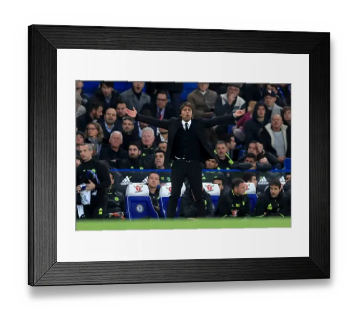 Framed Print : Conte's Intense Stare: Chelsea vs Manchester United, Premier League - Stamford Bridge Framed Print : Conte's Intense Stare: Chelsea vs Manchester United, Premier League - Stamford Bridge