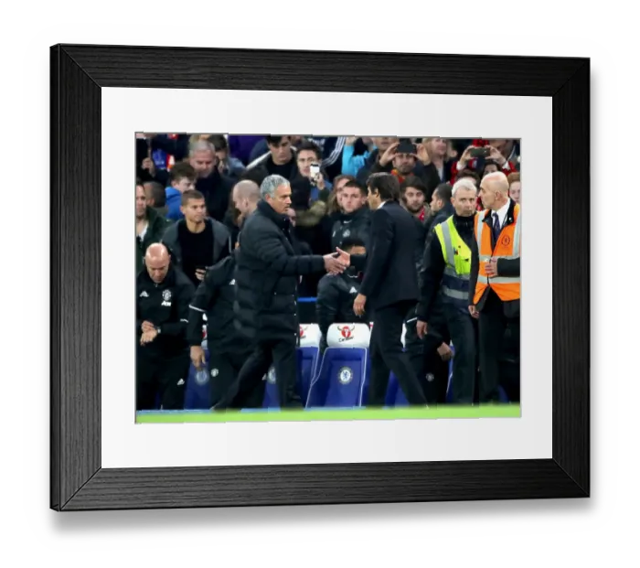 Framed Print : Conte vs Mourinho: A Legendary Football Rivalry Reignites - Chelsea vs Manchester United, Premier League