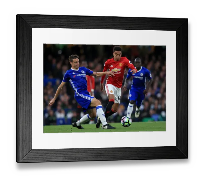 Framed Print : Clash at Stamford Bridge: Azpilicueta vs. Lingard - Premier League's Intense Battle for Supremacy Framed Print : Clash at Stamford Bridge: Azpilicueta vs. Lingard - Premier League's Intense Battle for Supremacy