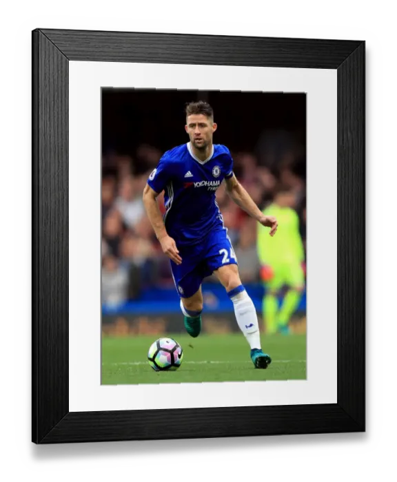 Framed Print : Chelsea vs Manchester United: A Premier League Showdown - Gary Cahill at Stamford Bridge