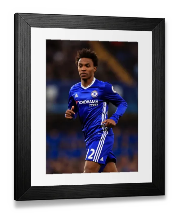 Framed Print : Willian's Stellar Home Performance: Chelsea vs Manchester United at Stamford Bridge (Premier League)