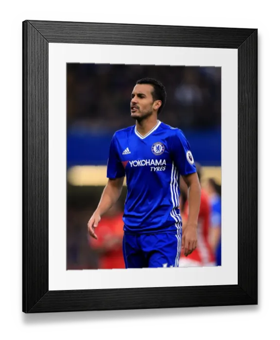 Framed Print : Pedro Scores: Chelsea vs Manchester United - Premier League Thriller at Stamford Bridge