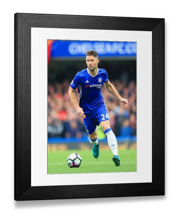 Framed Print : Gary Cahill in Action: Chelsea vs Manchester United - Premier League at Stamford Bridge