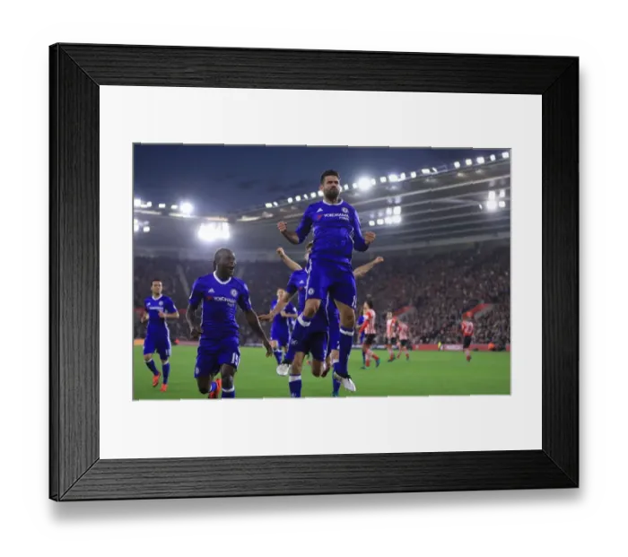 Framed Print : Diego Costa's Brace: Chelsea's Thrilling 2-1 Victory at Southampton's St Mary's Stadium (Premier League)