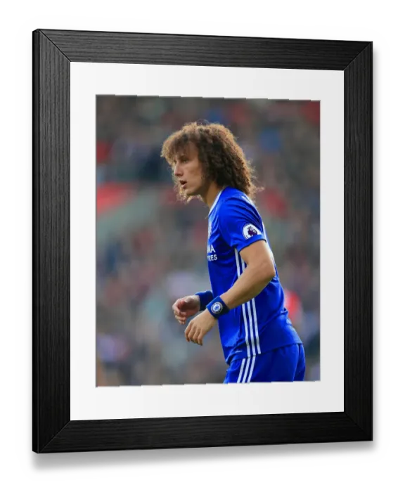 Framed Print : David Luiz Leads Chelsea Charge at St Mary's Stadium: Southampton vs Chelsea - Premier League