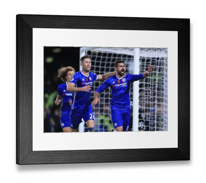 Framed Print : Diego Costa's Hat-Trick: Chelsea's Triumphant Performance Against Everton (Premier League) Framed Print : Diego Costa's Hat-Trick: Chelsea's Triumphant Performance Against Everton (Premier League)