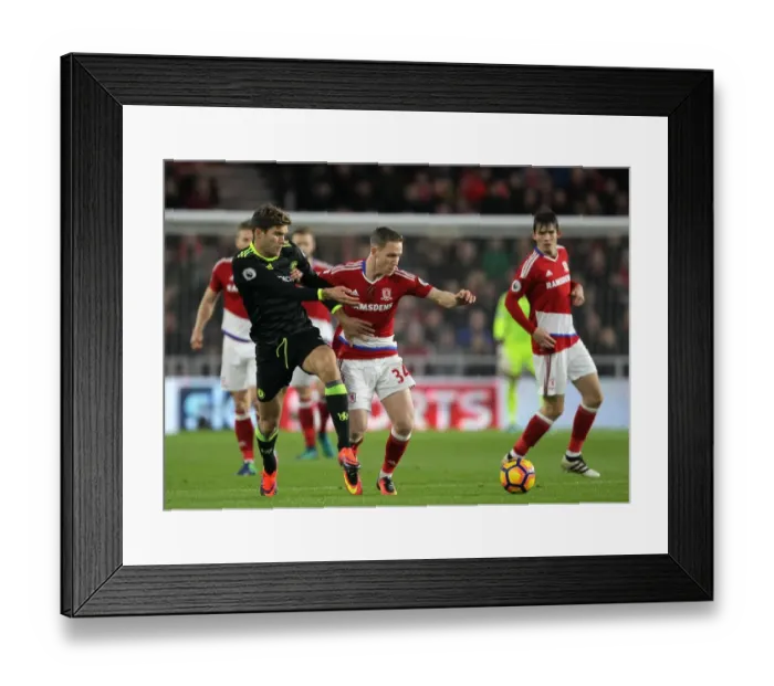 Framed Print : Battle for the Ball: Forshaw vs. Alonso - Middlesbrough vs. Chelsea, Premier League Framed Print : Battle for the Ball: Forshaw vs. Alonso - Middlesbrough vs. Chelsea, Premier League