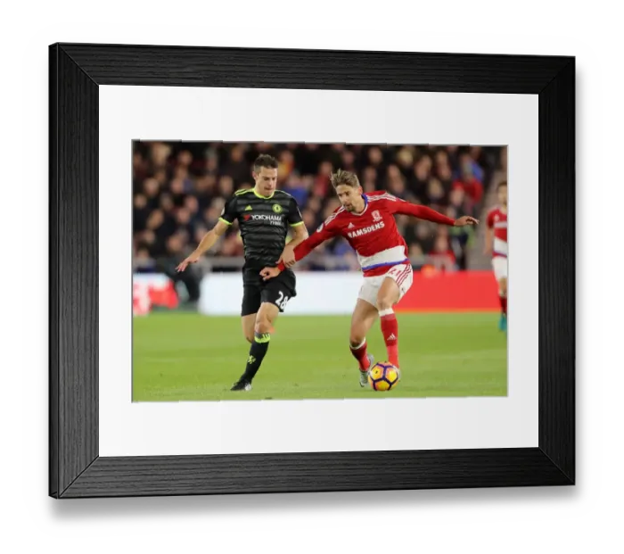 Framed Print : Battle for the Ball: Azpilicueta vs. Ramirez, Middlesbrough vs. Chelsea, Premier League Framed Print : Battle for the Ball: Azpilicueta vs. Ramirez, Middlesbrough vs. Chelsea, Premier League