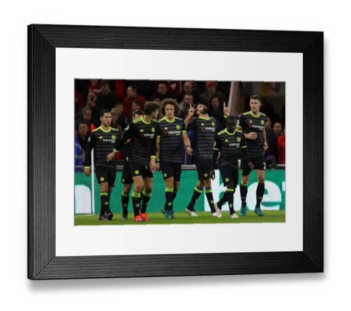 Framed Print : Diego Costa's Strike: Chelsea's First Goal vs. Middlesbrough in the Premier League