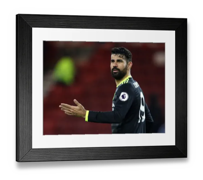 Framed Print : Diego Costa in Action: Middlesbrough vs. Chelsea - Premier League - Riverside Stadium
