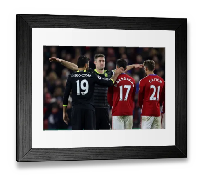 Framed Print : Costa and Cahill's Tactics: Disrupting Middlesbrough's Wall at Riverside Stadium - Chelsea's Premier League Showdown Framed Print : Costa and Cahill's Tactics: Disrupting Middlesbrough's Wall at Riverside Stadium - Chelsea's Premier League Showdown