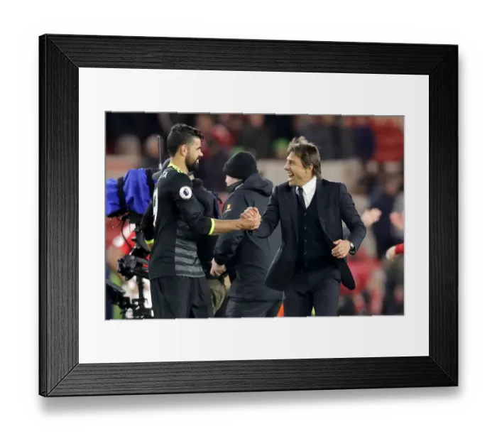 Framed Print : Conte and Costa: Triumphant Victory Celebration at Middlesbrough's Riverside Stadium Framed Print : Conte and Costa: Triumphant Victory Celebration at Middlesbrough's Riverside Stadium