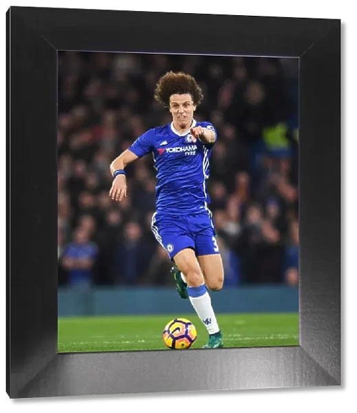 David Luiz in Action: Chelsea vs. Tottenham Premier League Clash at Stamford Bridge