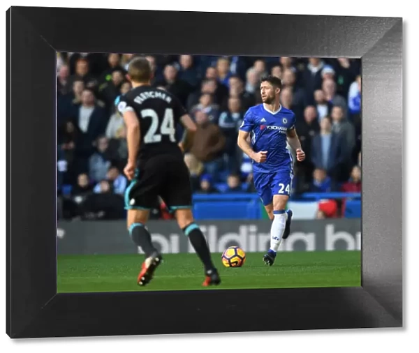 Gary Cahill in Action: Chelsea vs. West Bromwich Albion, Premier League, Stamford Bridge