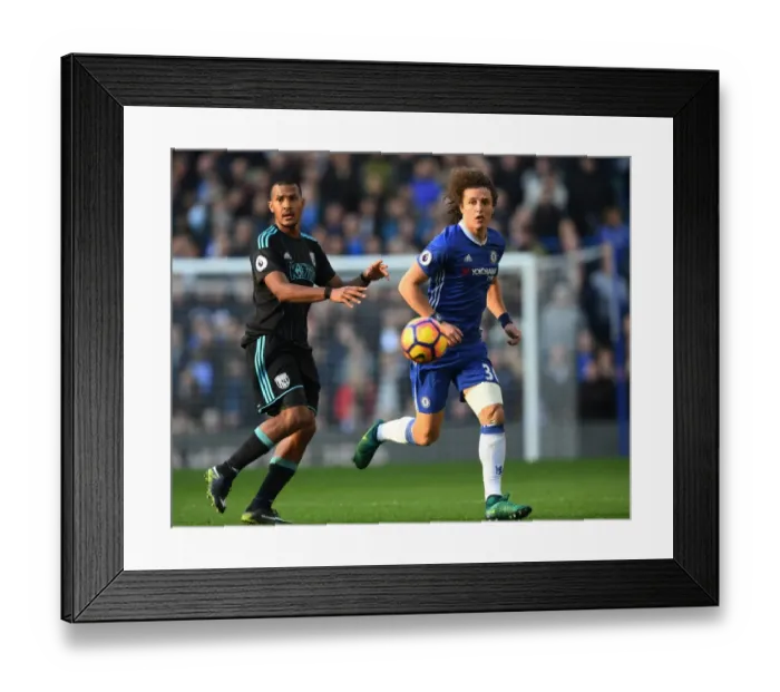 Framed Print : David Luiz vs. Rondon: A Fight for Control in the Premier League Clash between Chelsea and West Bromwich Albion