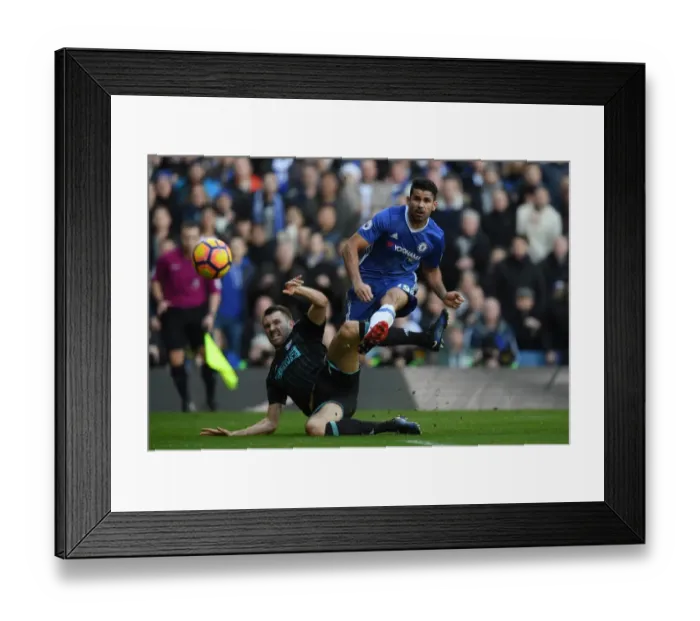 Framed Print : Diego Costa Scores the Opener: Chelsea's Premier League Victory over West Bromwich Albion, December 2016