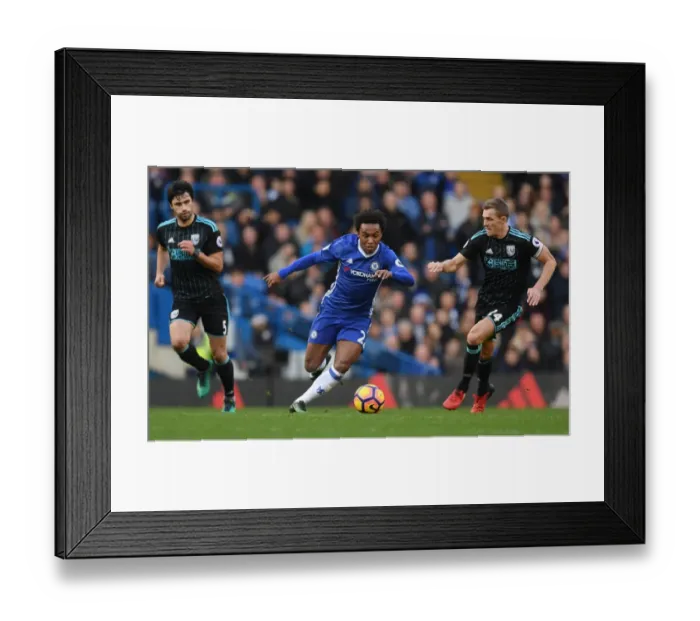 Framed Print : Willian Charges Forward: Chelsea's Thrilling Attack vs. West Bromwich Albion, Premier League, Stamford Bridge Framed Print : Willian Charges Forward: Chelsea's Thrilling Attack vs. West Bromwich Albion, Premier League, Stamford Bridge