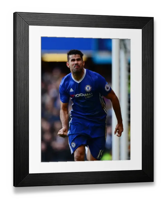 Framed Print : Diego Costa Scores Opening Goal: Chelsea vs. West Bromwich Albion, Premier League, Stamford Bridge, London, December 2016 Framed Print : Diego Costa Scores Opening Goal: Chelsea vs. West Bromwich Albion, Premier League, Stamford Bridge, London, December 2016