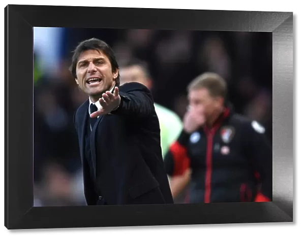 Antonio Conte's Intense Reaction During Chelsea vs. AFC Bournemouth, Premier League, 2016