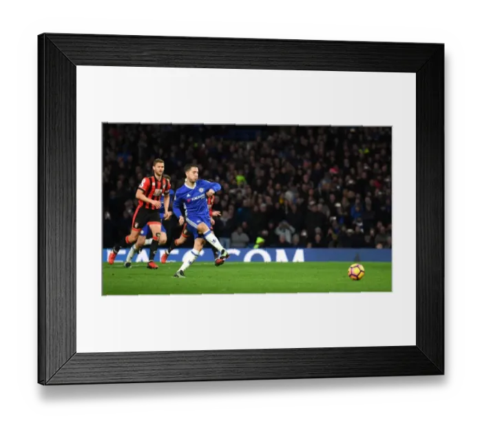 Framed Print : Hazard Scores Penalty: Chelsea's Victory over AFC Bournemouth at Stamford Bridge, Premier League