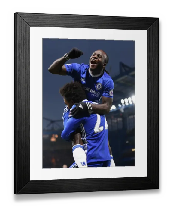 Framed Print : Chelsea Celebration: Willian and Victor Moses Rejoice Over Goal Against Stoke City, Premier League 2016 Framed Print : Chelsea Celebration: Willian and Victor Moses Rejoice Over Goal Against Stoke City, Premier League 2016