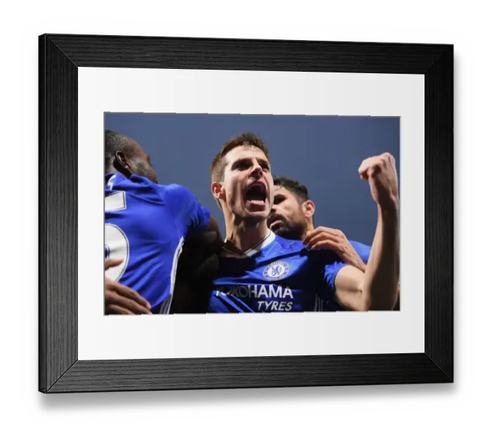 Framed Print : Chelsea Players Celebrate Second Goal Against Stoke City, Premier League 2016 Framed Print : Chelsea Players Celebrate Second Goal Against Stoke City, Premier League 2016