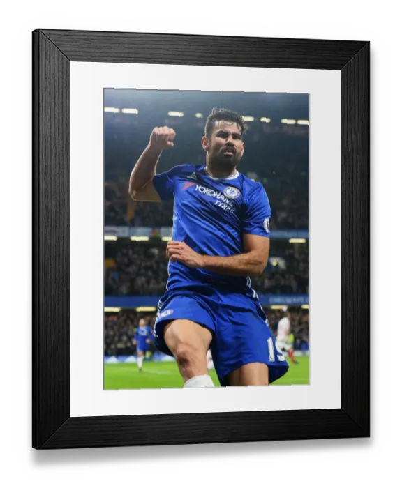 Framed Print : Diego Costa's Four-Goal Rampage: Chelsea Crush Stoke City in Premier League Clash