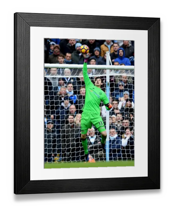 Framed Print : Chelsea's Thibaut Courtois Stuns Manchester City with Spectacular Save Framed Print : Chelsea's Thibaut Courtois Stuns Manchester City with Spectacular Save