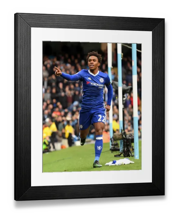 Framed Print : Willian Scores Chelsea's Second Goal: Manchester City vs. Chelsea (December 2016) Framed Print : Willian Scores Chelsea's Second Goal: Manchester City vs. Chelsea (December 2016)