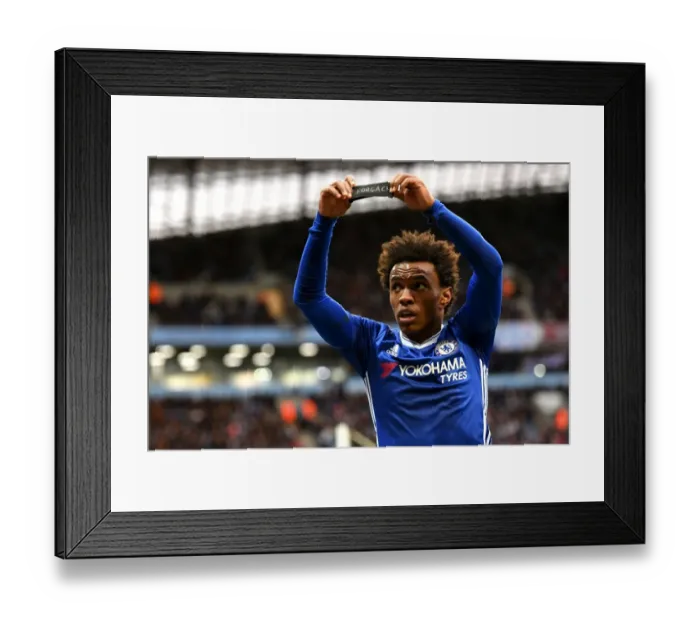 Framed Print : Willian Honors Chapecoense: Paying Tribute with Black Armband at Manchester City vs. Chelsea Framed Print : Willian Honors Chapecoense: Paying Tribute with Black Armband at Manchester City vs. Chelsea