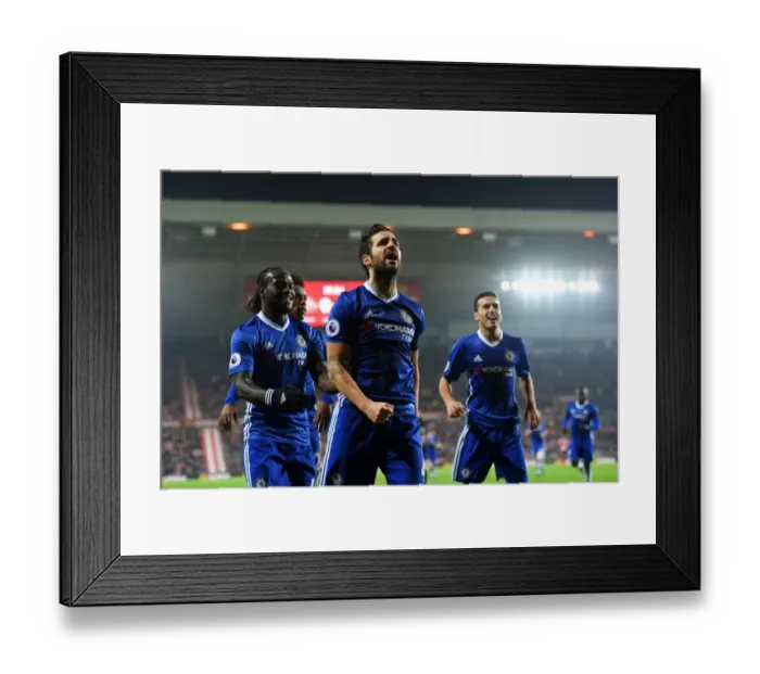 Framed Print : Cesc Fabregas Scores First Goal for Chelsea Against Sunderland in Premier League 2016 Framed Print : Cesc Fabregas Scores First Goal for Chelsea Against Sunderland in Premier League 2016