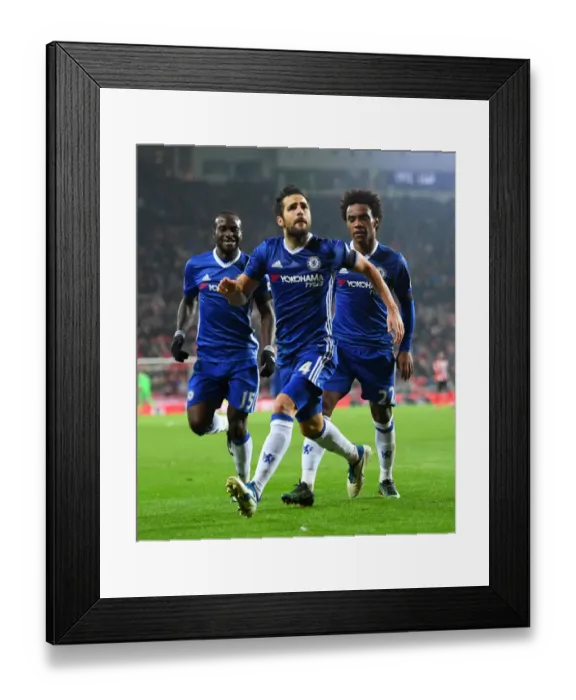 Framed Print : Cesc Fabregas Scores: Chelsea's Victory at Sunderland (December 2016) Framed Print : Cesc Fabregas Scores: Chelsea's Victory at Sunderland (December 2016)