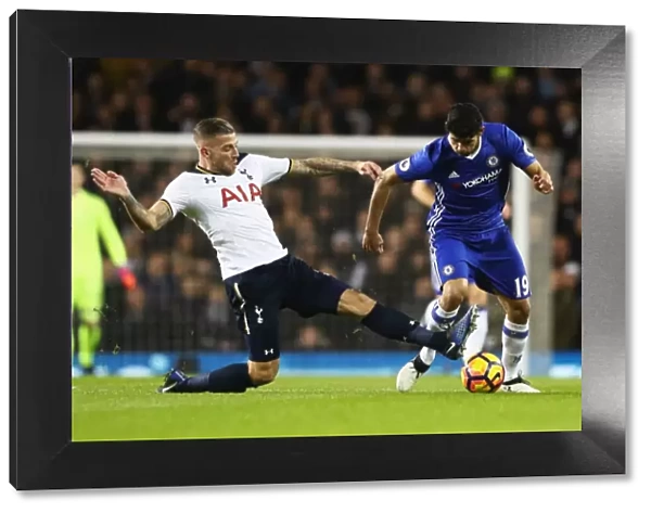 Diego Costa vs. Toby Alderweireld: Intense Tackle Battle - Premier League: Tottenham vs. Chelsea