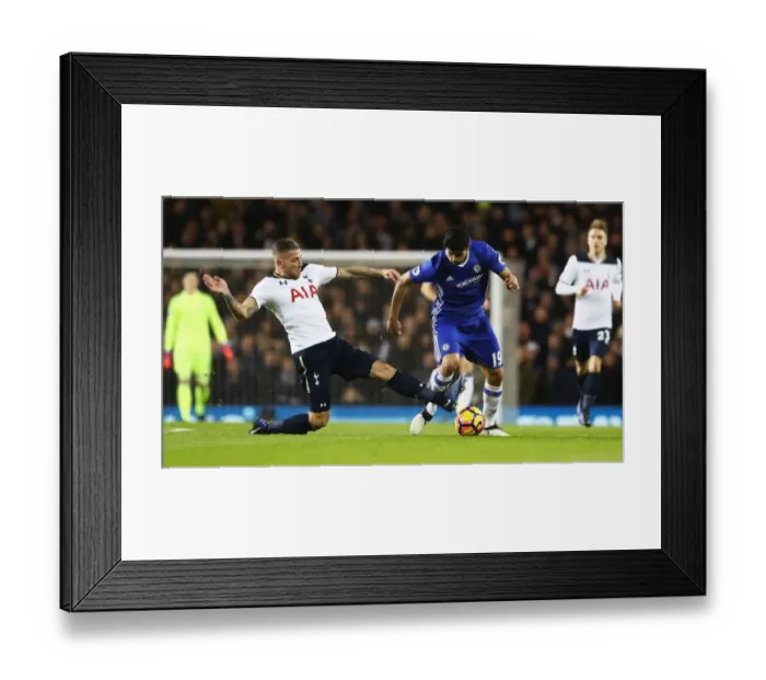 Framed Print : Diego Costa vs. Toby Alderweireld: Intense Tackle Battle - Premier League: Tottenham vs. Chelsea Framed Print : Diego Costa vs. Toby Alderweireld: Intense Tackle Battle - Premier League: Tottenham vs. Chelsea