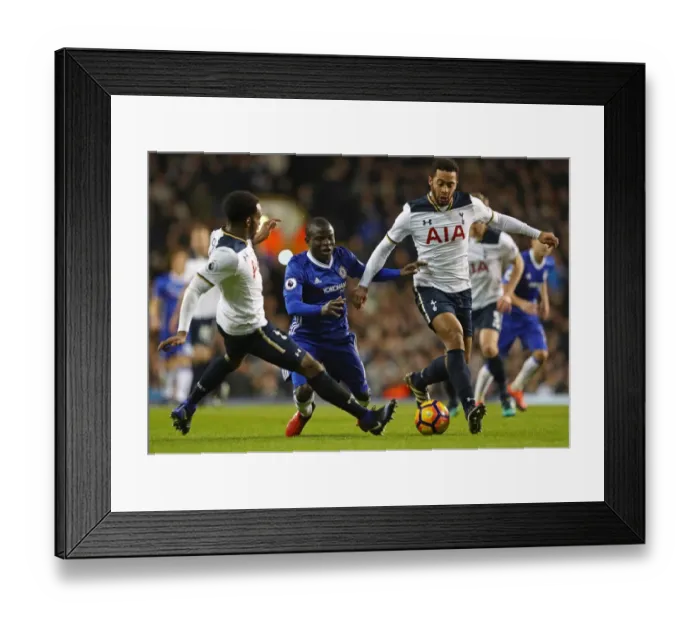 Framed Print : Battle for Possession: Tottenham's Defensive Triangle vs. Chelsea's N'Golo Kante